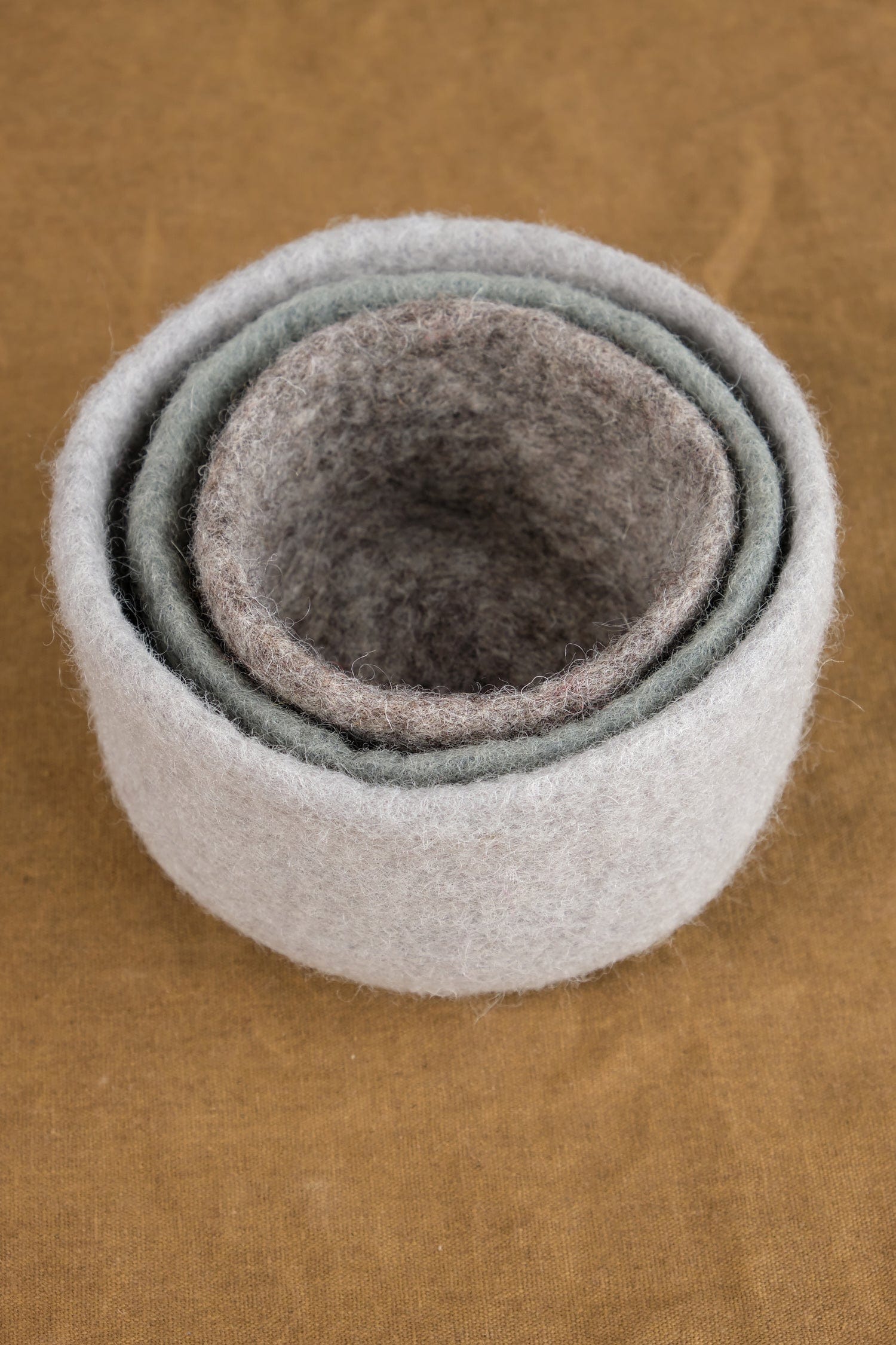 Farmhouse Pottery Home Baskets Artisan Felt Nesting Bowls Set of 3