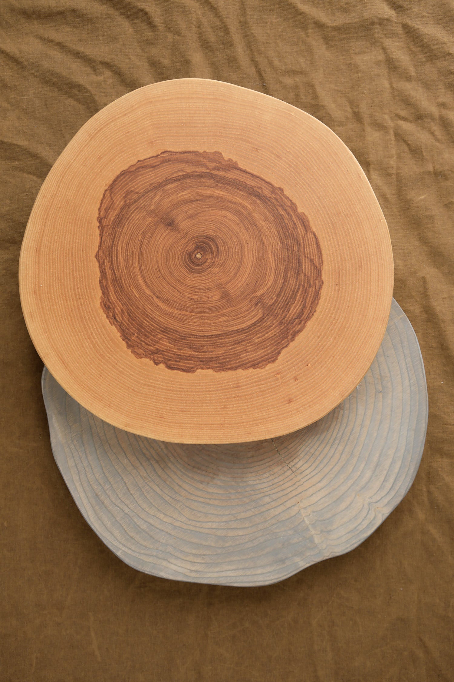Ash Wood Slice in Natural stacked
