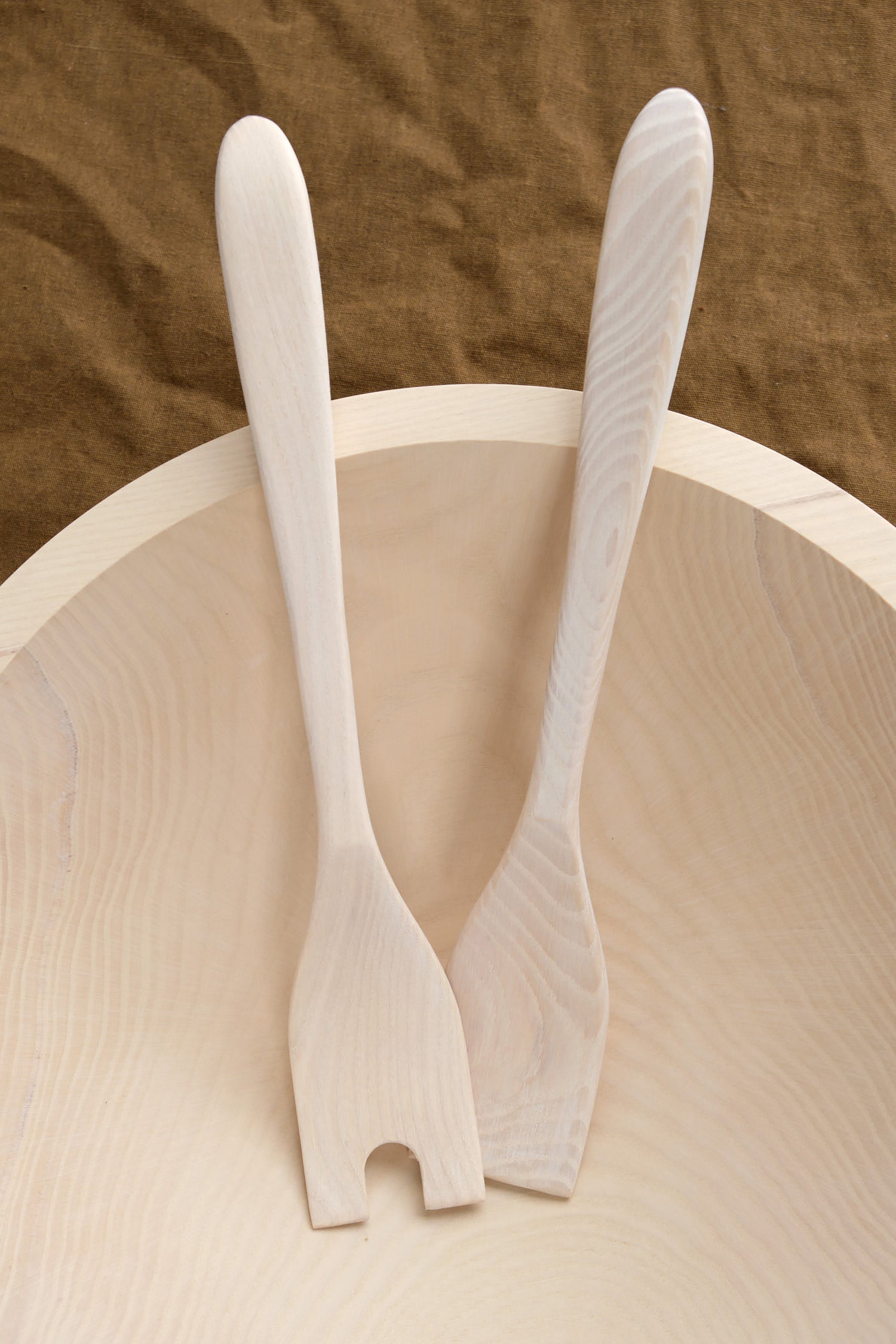 Crafted Salad Servers in White