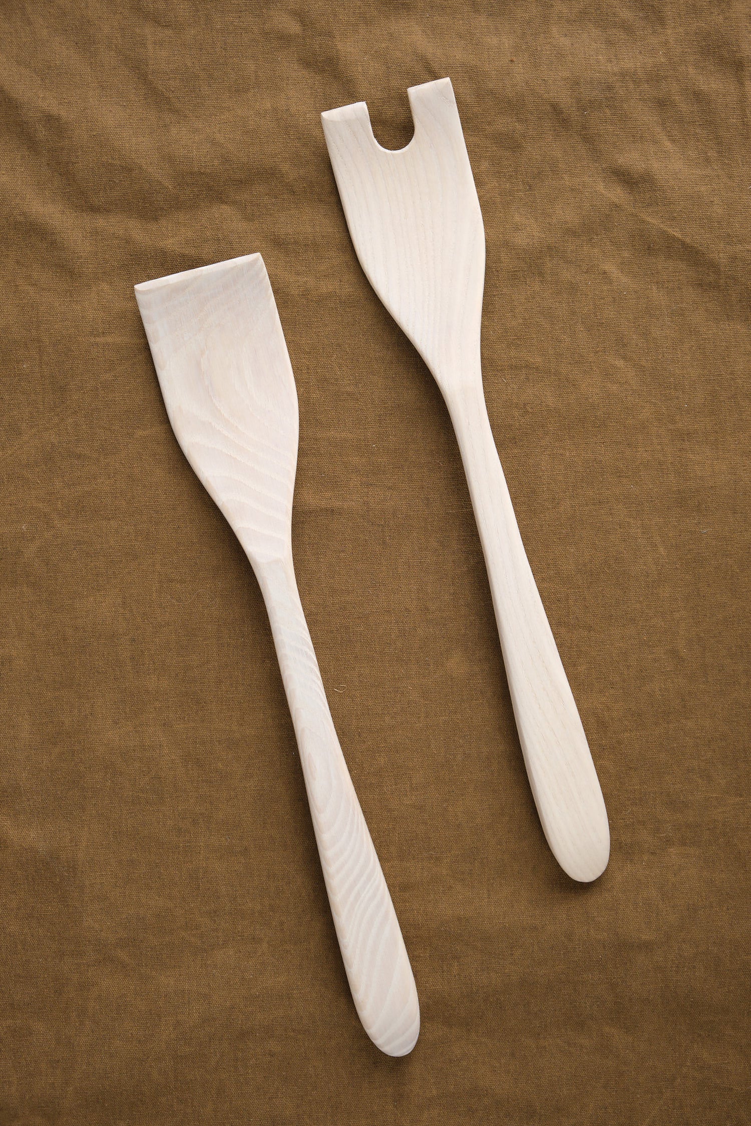Crafted Salad Servers in White on table