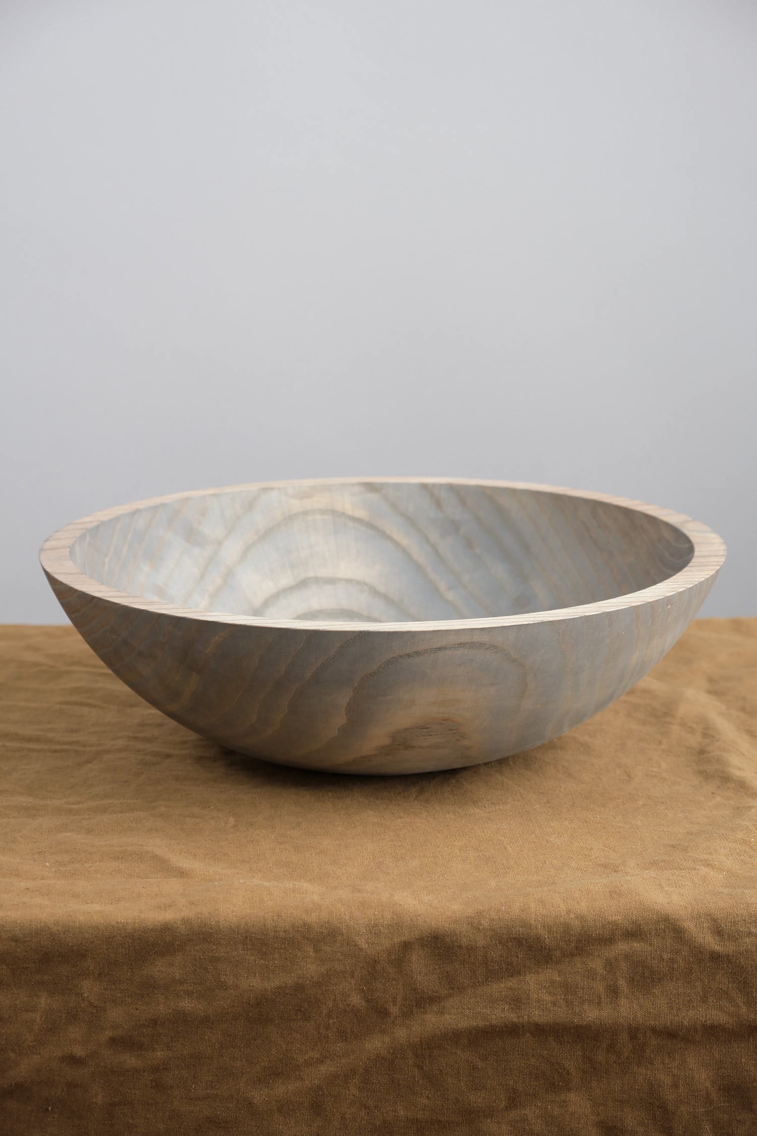 15" Crafted Wooden Bowl in Grey