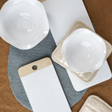 Farmhouse Pottery Home Kitchen Serving Large Rectangular Cheese Stone White Stoneware / 17.5" L X 6.5" W