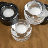 Farmhouse Pottery Home Candle Holders Riverstone Tealight in Clear Glass / Clear