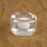 Farmhouse Pottery Home Candle Holders Riverstone Tealight in Clear Glass / Clear
