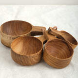 Be Home Home Kitchen Utensils Measuring Cups with Handle Teak