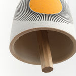 MQuan Art Ceramics Medium Round Thrown Bell: New Eye Marigold New Eye: Marigold / 7.5" x 5.25"