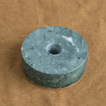 Circle Candle Holder in Green Marble