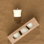 Green Tree Home Votive Beeswax candles in Cream