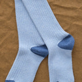 Hansel From Basel Accessories Socks and Tights Rib Cashmere Knee Hi Socks in Pale Blue