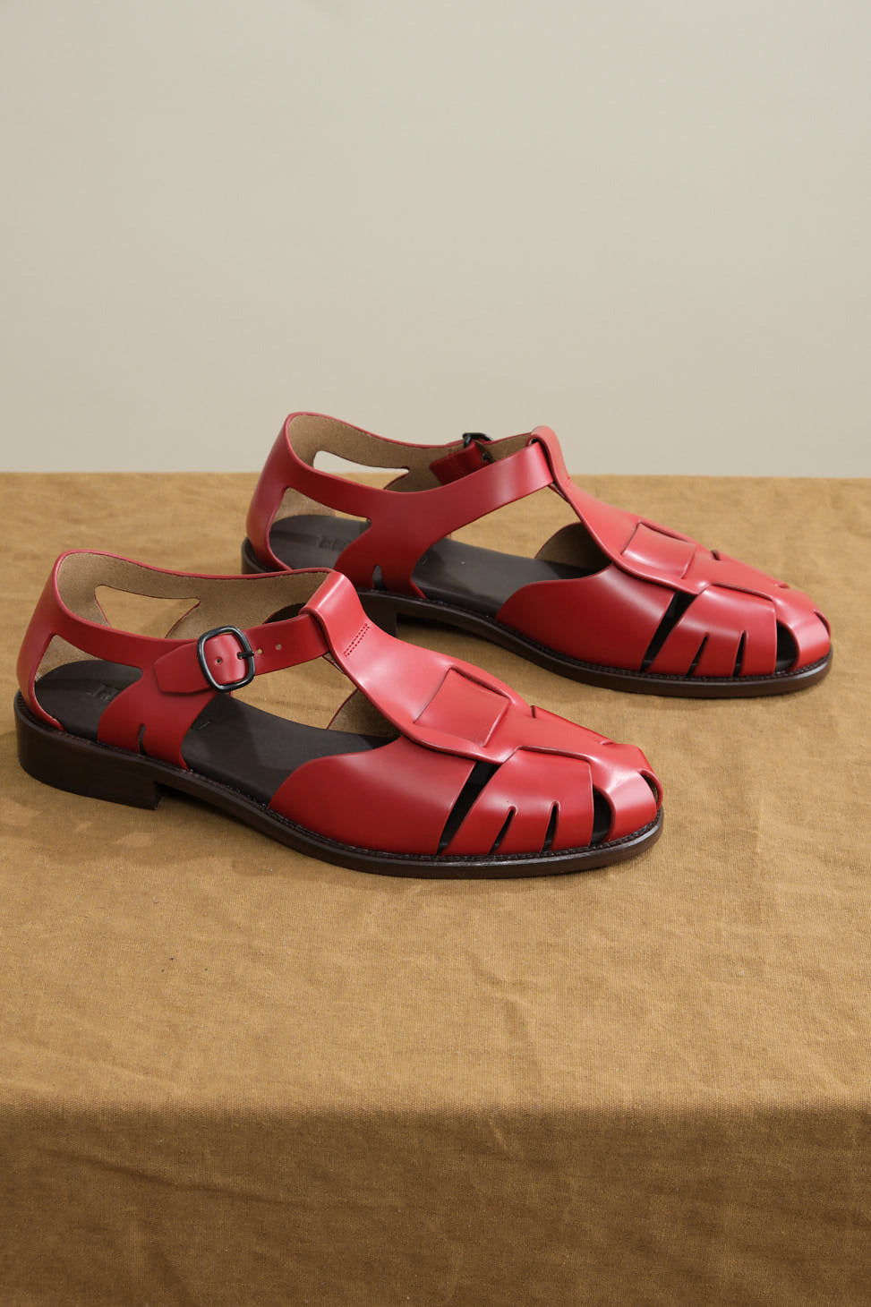 Front of Pesca Sandal in Ruby