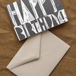 Birthday Woodblock Card with envelope