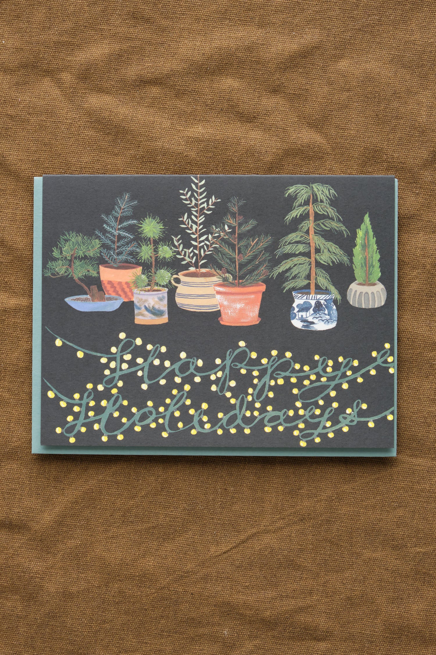 Potted Evergreens Holidays Card