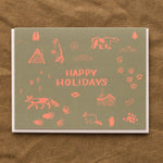 Small Adventure Craft Stationery Happy Holidays Maps Symbols Card Cardstock / 4.25" X 5.5"