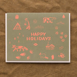 Small Adventure Craft Stationery Happy Holidays Maps Symbols Card Cardstock / 4.25" X 5.5"