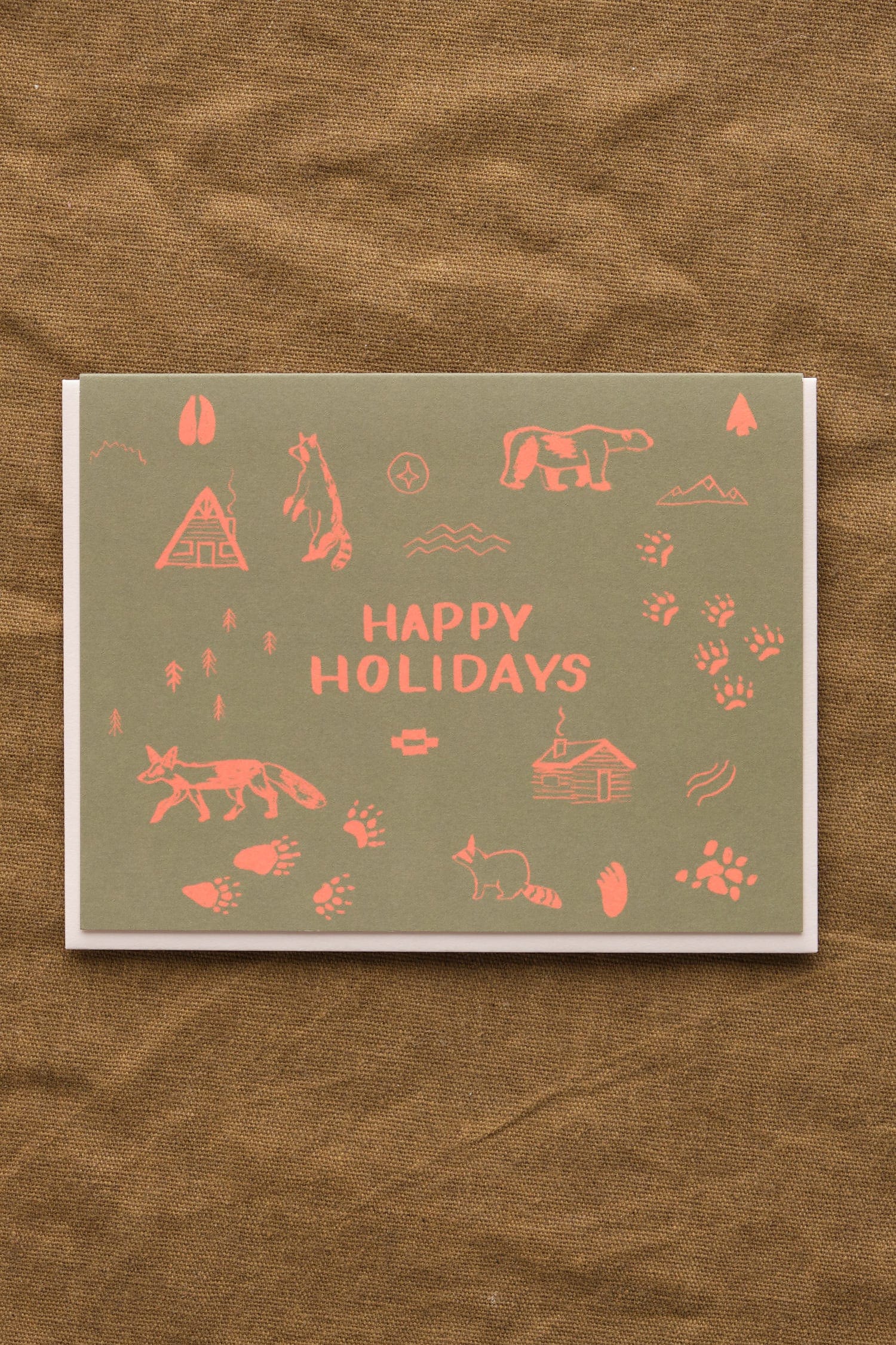 Small Adventure Craft Stationery Happy Holidays Maps Symbols Card Cardstock / 4.25" X 5.5"