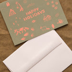 Small Adventure Craft Stationery Happy Holidays Maps Symbols Card Cardstock / 4.25" X 5.5"