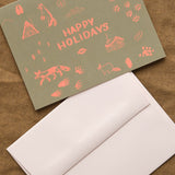 Small Adventure Craft Stationery Happy Holidays Maps Symbols Card Cardstock / 4.25" X 5.5"