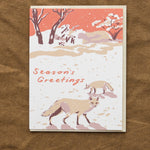 Small Adventure Craft Stationery Foxes Season's Greetings Card Cardstock / 4.25" X 5.5"