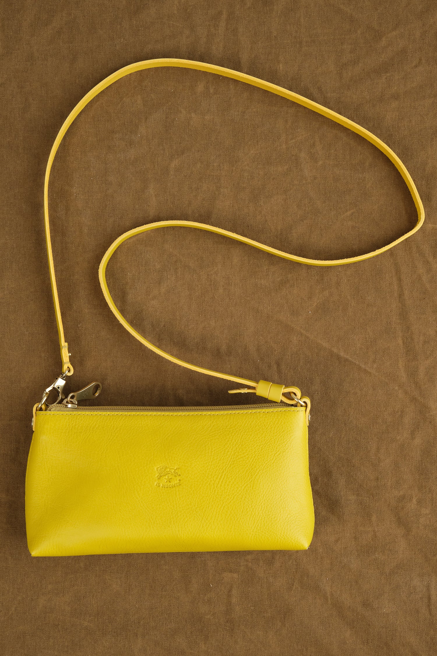 Lucia Shoulder Bag in Oliva Chiaro with long strap