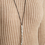 Birdbone on Long Gortex Necklace close up