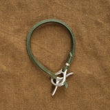Jill Platner Jewelry Bracelets JP Clasp Rawhide Bracelet in Olive Olive / 7"