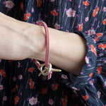 JP Clasp Rawhide Bracelet in Pink