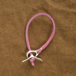 JP Clasp Rawhide Bracelet in Pink closed