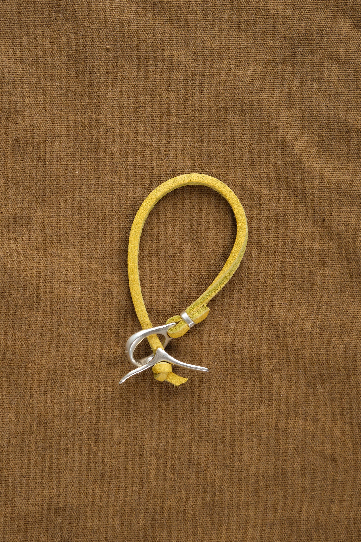 JP Clasp Rawhide Bracelet in Yellow closed