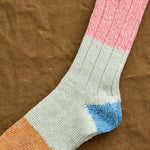 Heel on 56 Yarns Linen Grandrelle Socks in Pink