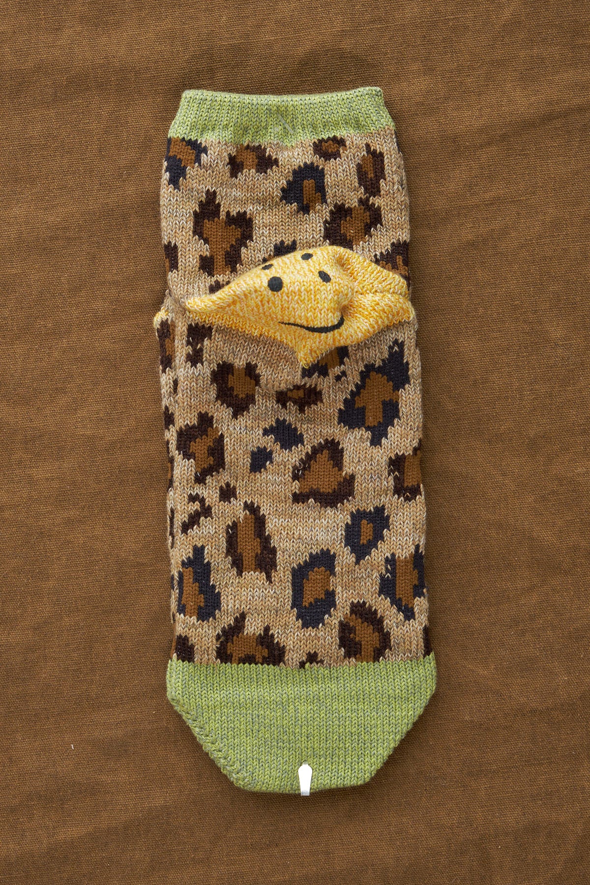 84 Yarns RAINBOWY HAPPY HEEL Leopard Ankle Socks close up