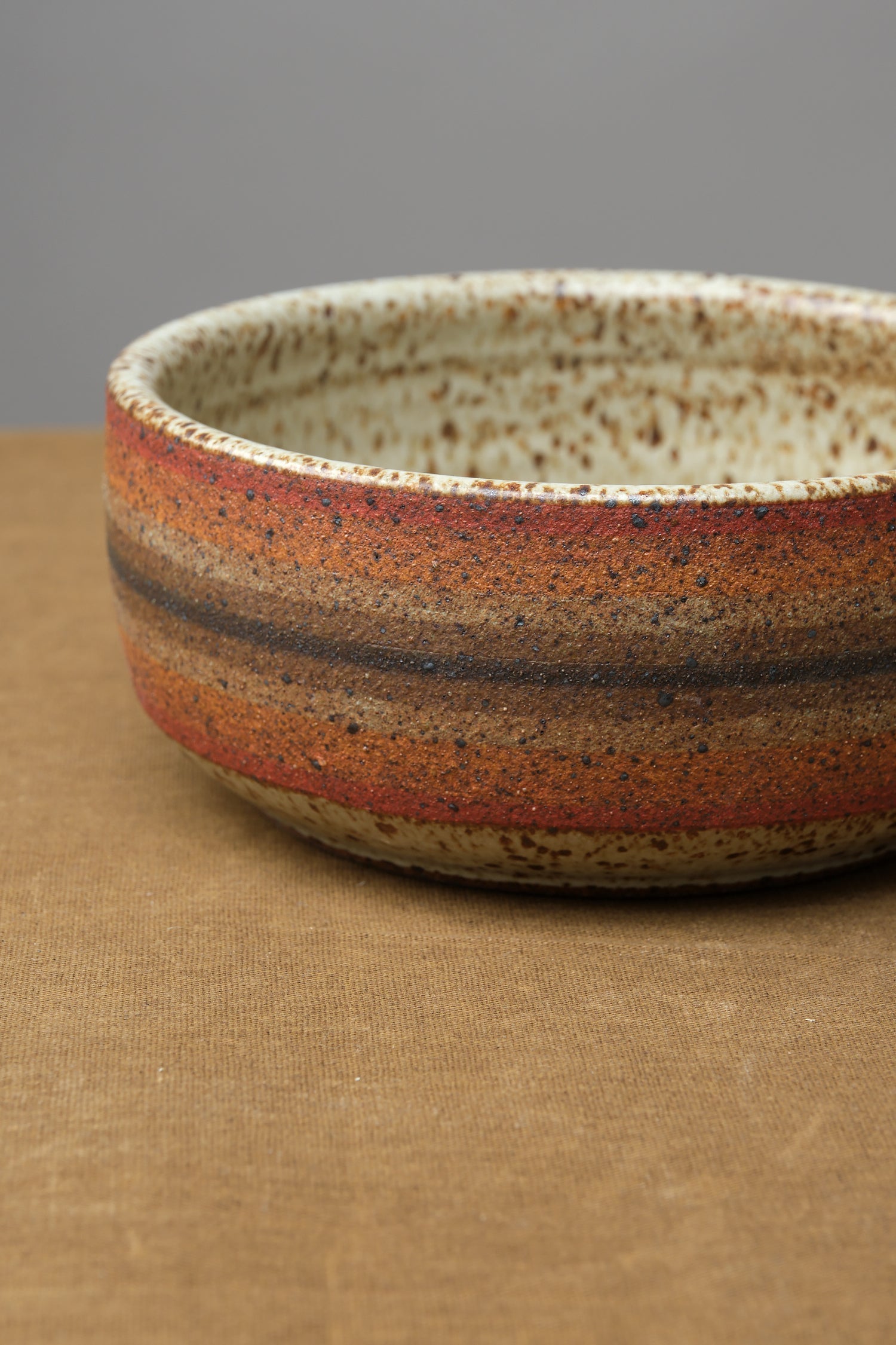 warm stripe ceramic bowl