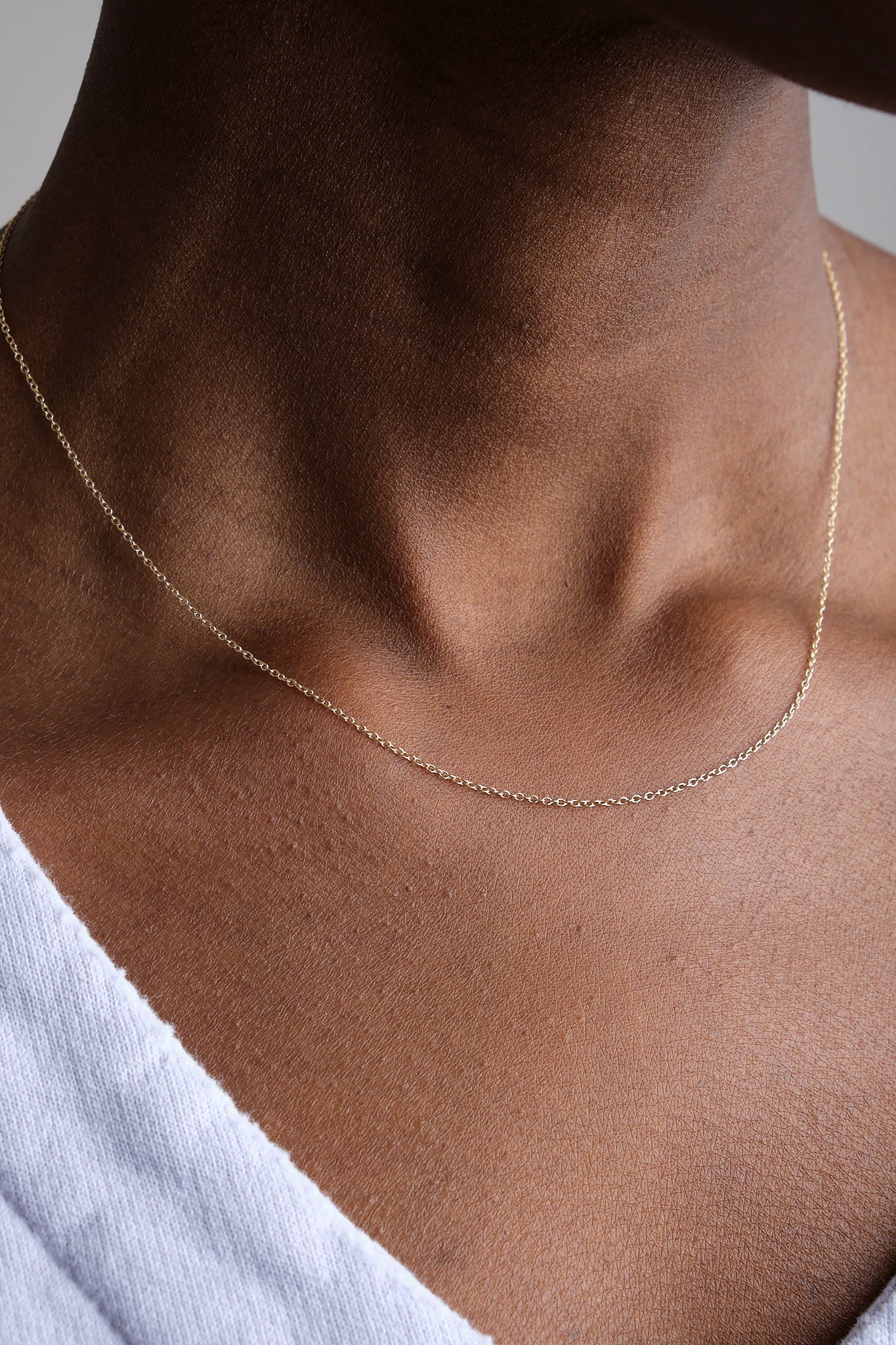 Kathleen Whitaker Thin Chain Necklace in gold