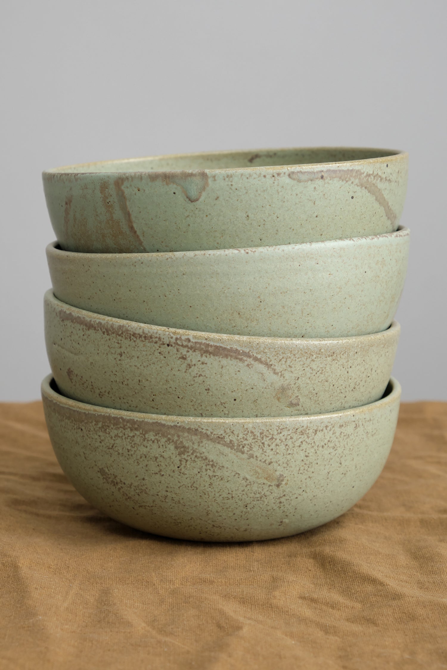 Cereal Bowl in Jade stacked