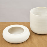 Kati Von Lehman Home Planters Large Pedestal Planter in White White Stoneware