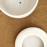 Kati Von Lehman Home Planters Large Pedestal Planter in White White Stoneware