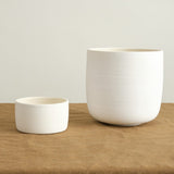 Kati Von Lehman Home Planters Small Pedestal Planter White Stoneware