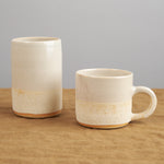 Stoneware Coffee Mug in White Stoneware with Tumbler