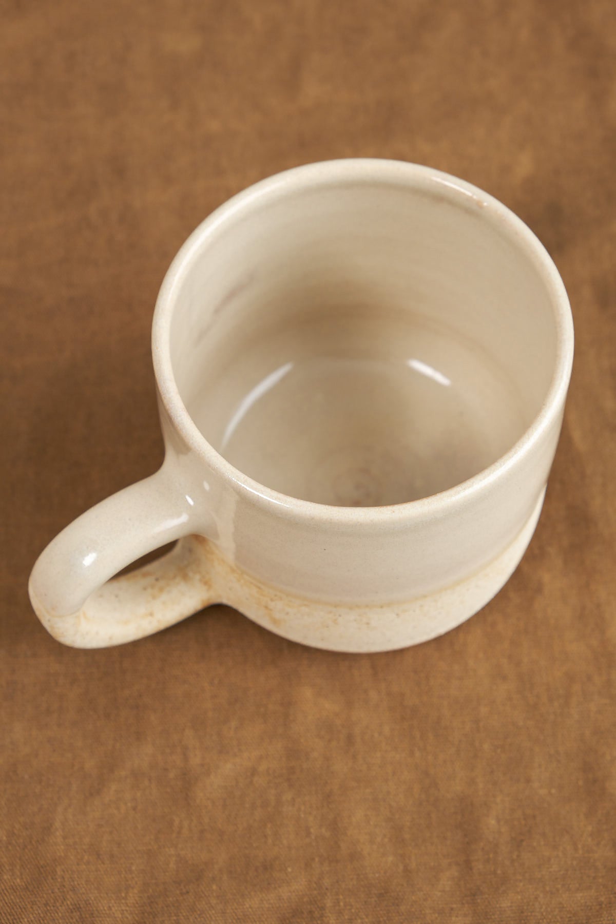 Inside of Stoneware Coffee Mug in White Stoneware