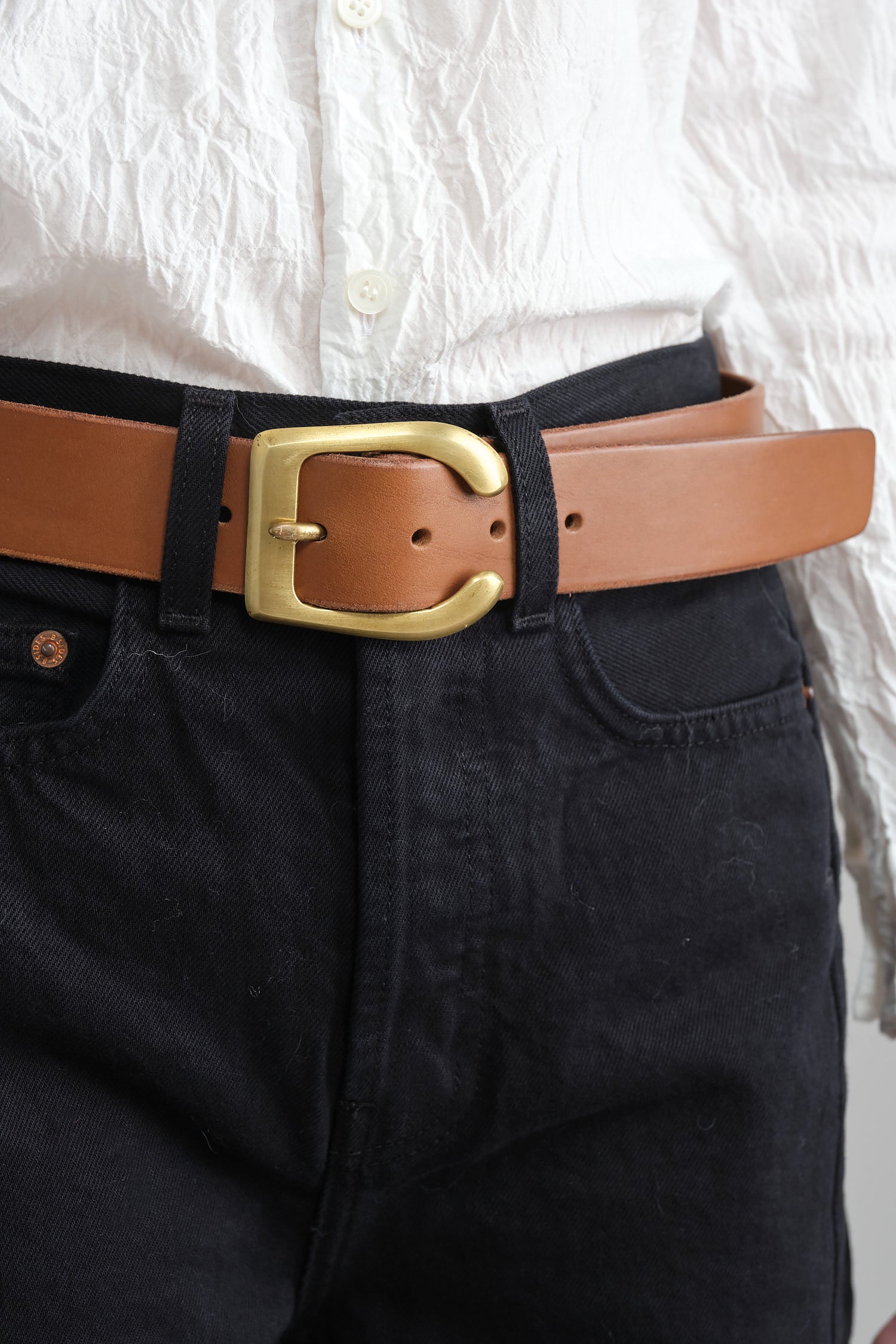 Close up of buckle on B5 Buckle Belt