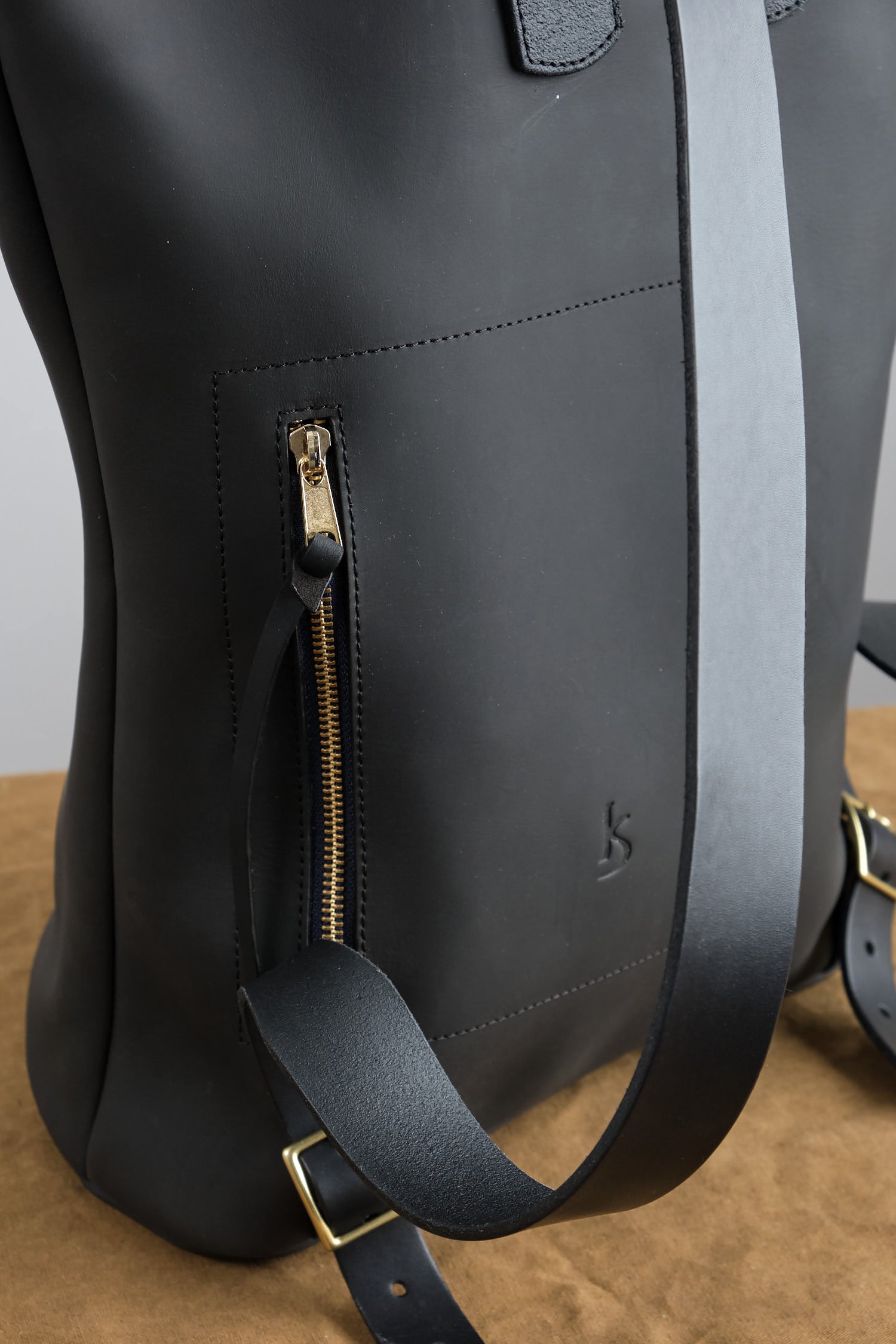 Back zip on Harvest Backpack in Black