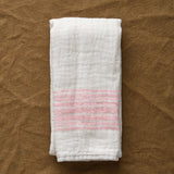 Kontex Home Bath Textiles Flax Line Hand Towel in Pink/Beige Pink/Beige / 33.5" L x 13.25" W