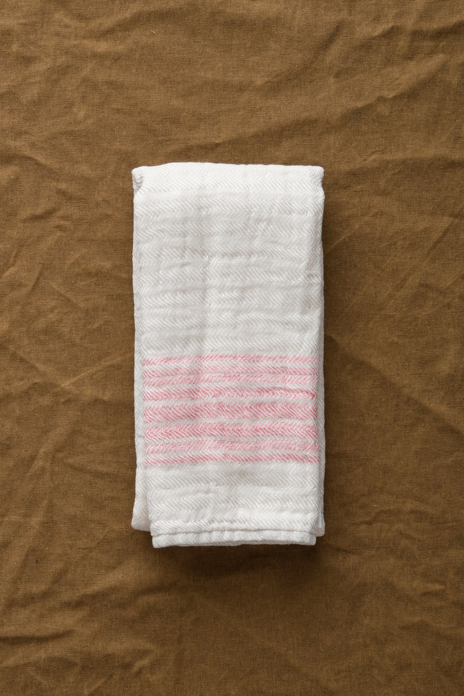 Flax Line Hand Towel in Pink/Beige
