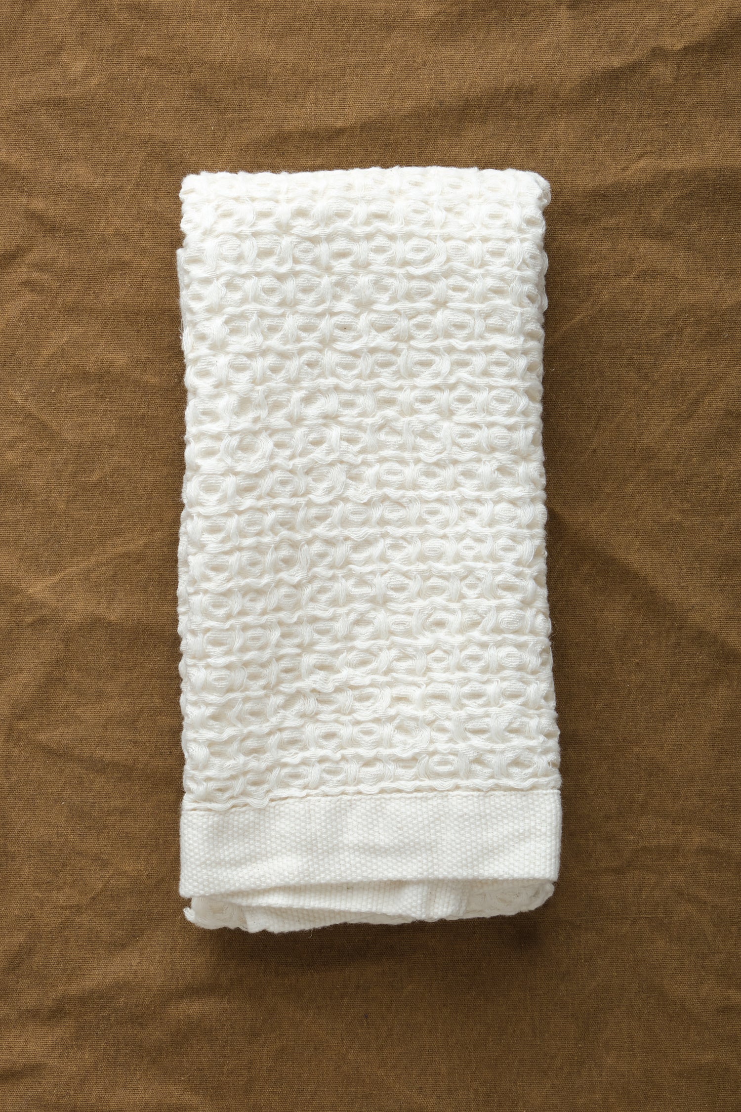 Lattice Cotton/Linen Hand Towel in Ivory