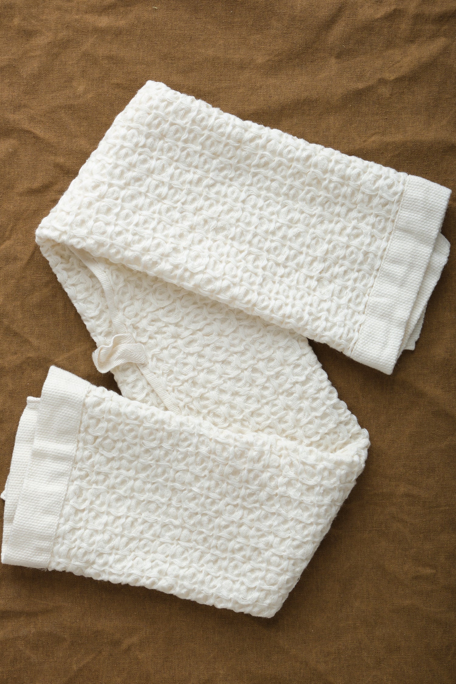 Styled Lattice Cotton/Linen Hand Towel in Ivory