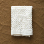 Lattice Cotton/Linen Washcloth in Ivory