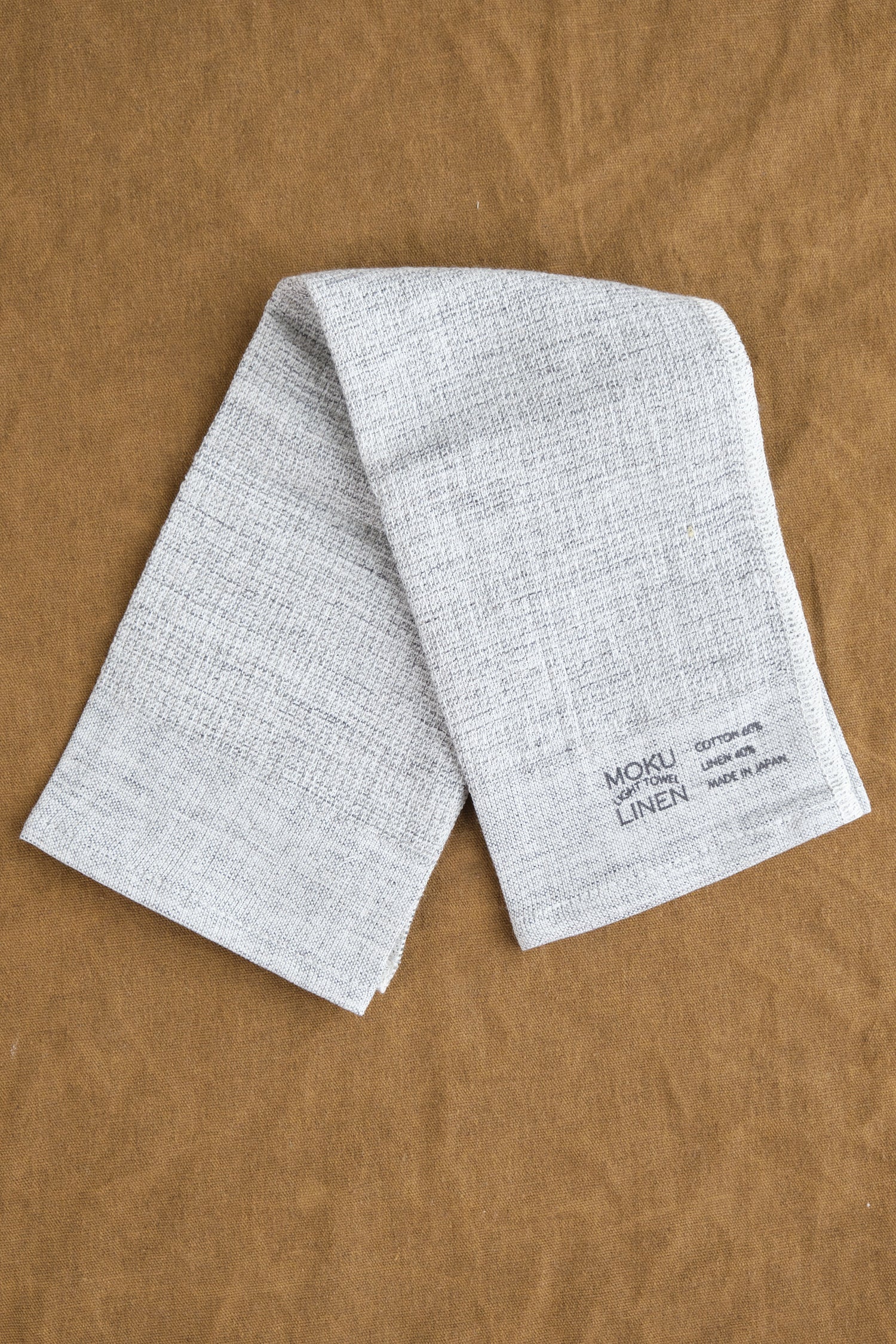 Unfolded Moku Linen Washcloth in Light Grey