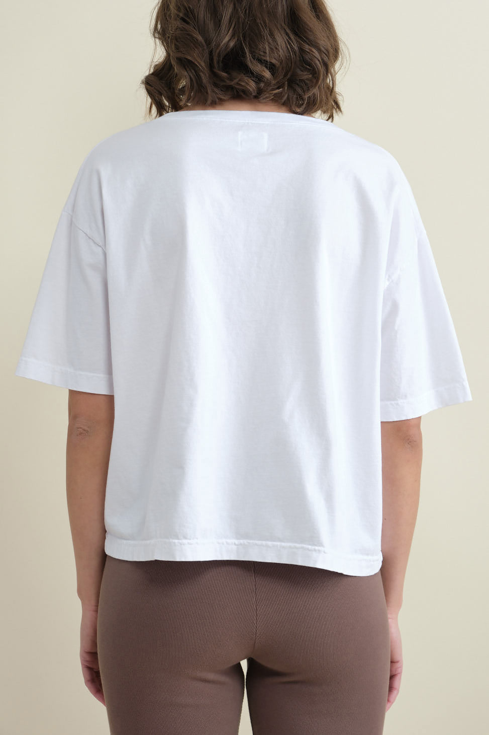 Back of Ozzy Crop Tee in White