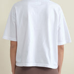 Back of Ozzy Crop Tee in White