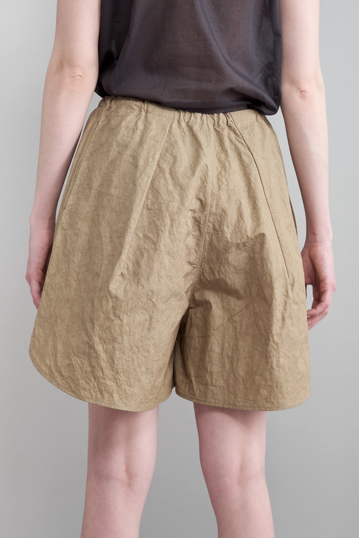 Back of Wind Shorts in Taupe