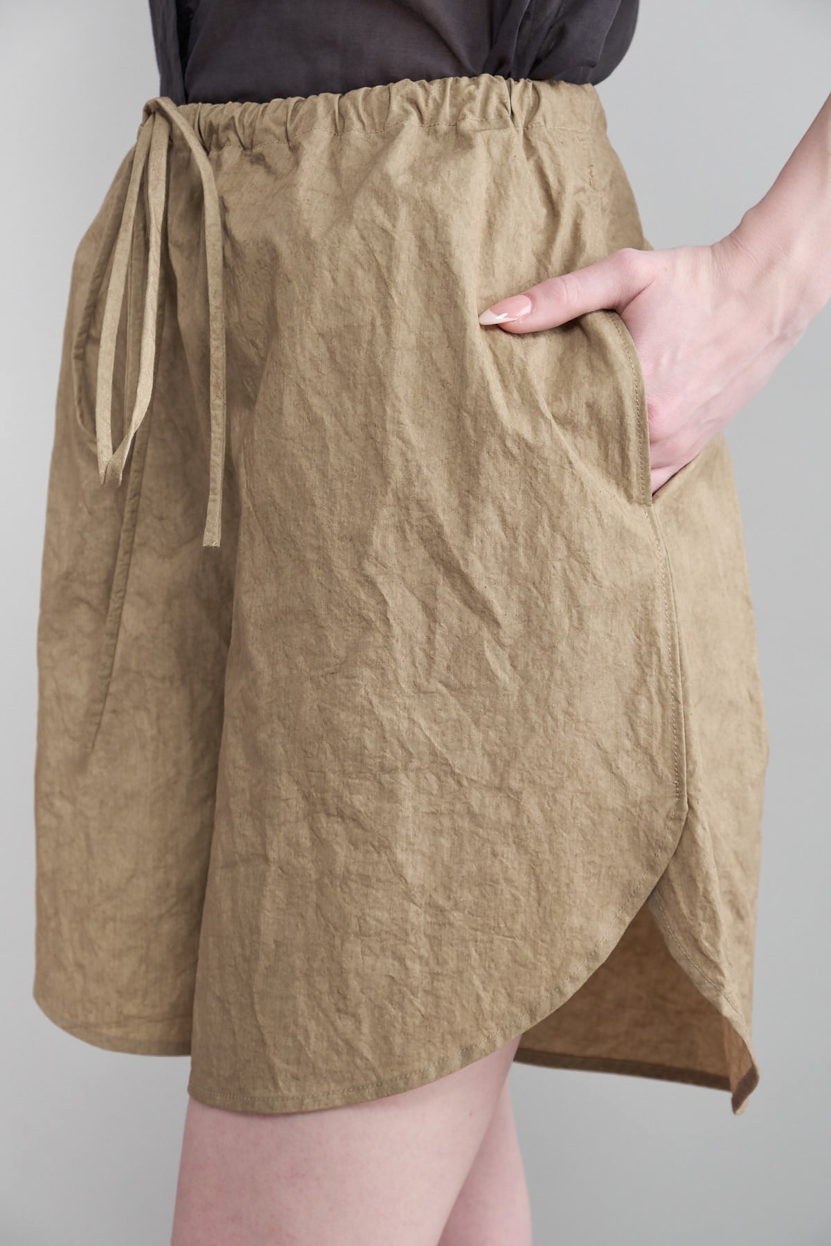 Side of Wind Shorts in Taupe